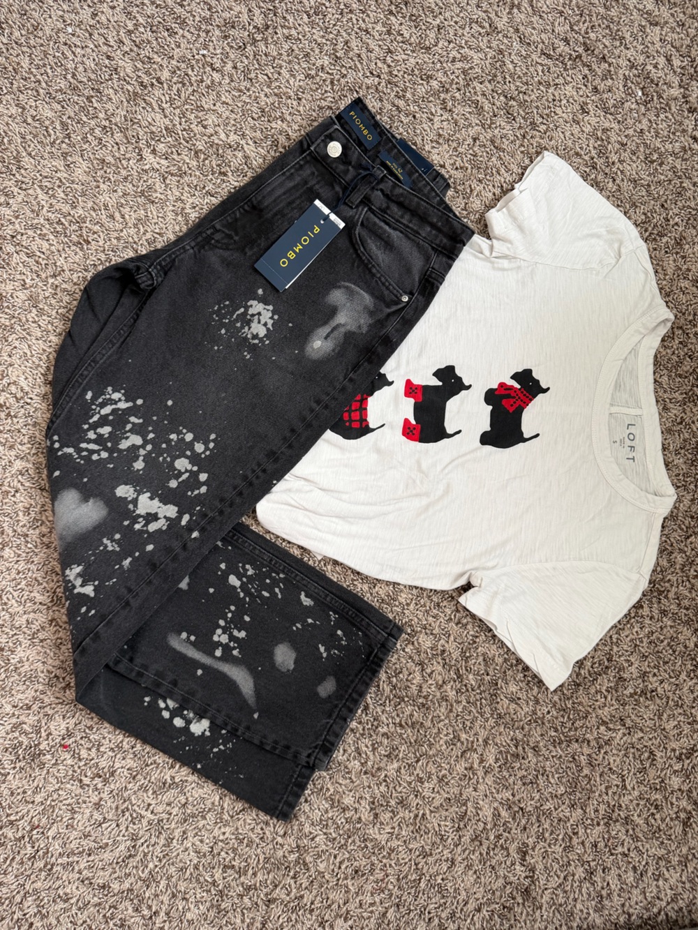 Black Cotton Jeans and T-shirt